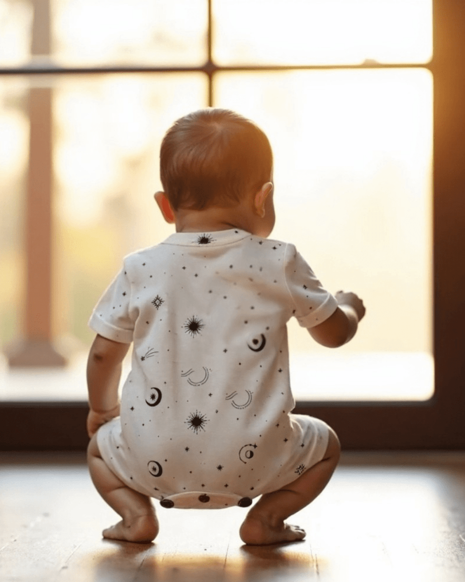 Finn + Emma short sleeve romper | celestial - 