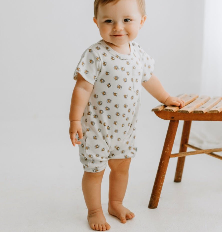 Finn + Emma short sleeve romper | sun - 