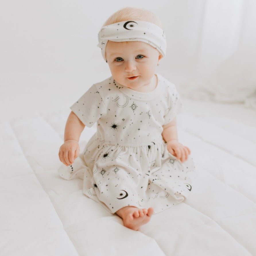 Finn + Emma short sleeve twirl dress | celestial - 