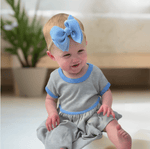 Finn + Emma short sleeve twirl dress | periwinkle colorblock - 