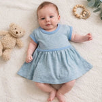 Finn + Emma short sleeve twirl dress | periwinkle colorblock - 