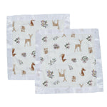 Newcastle Classics Sierra Cotton Muslin Baby Blankie with Fox and Deer Design for Infants - 
