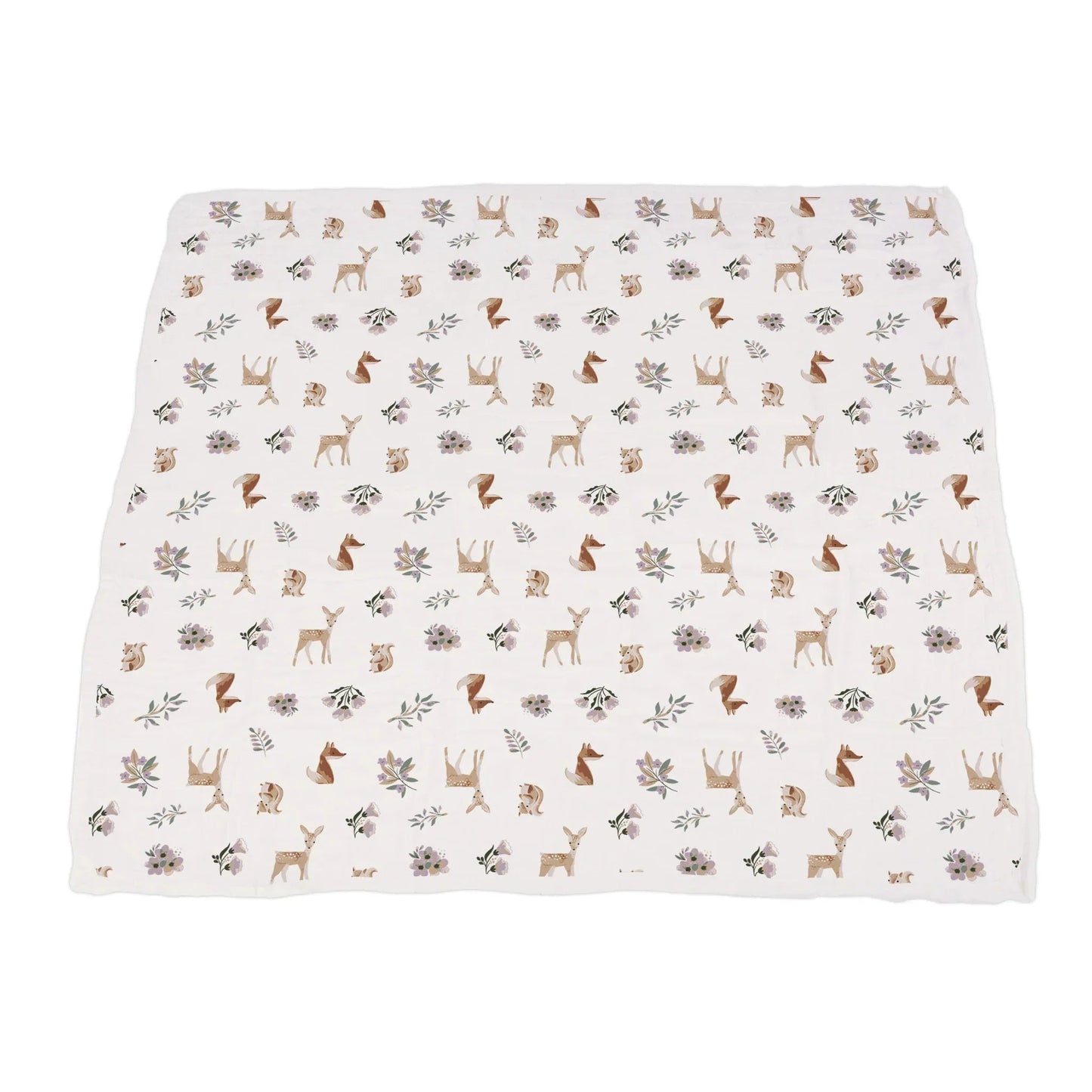 Sierra Fox Deer Orchid Lavender Cotton Newcastle Blanket 100 Percent Natural Muslin Kids Blanket 47 Inch x 47 Inch Newcastle Classics
