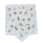 Newcastle Classics Sierra Cotton Muslin Baby Blankie with Fox and Deer Design for Infants - Baby & Toddler > Swaddling & Receiving Blankets > Receiving Blankets Cotton Security Blanket