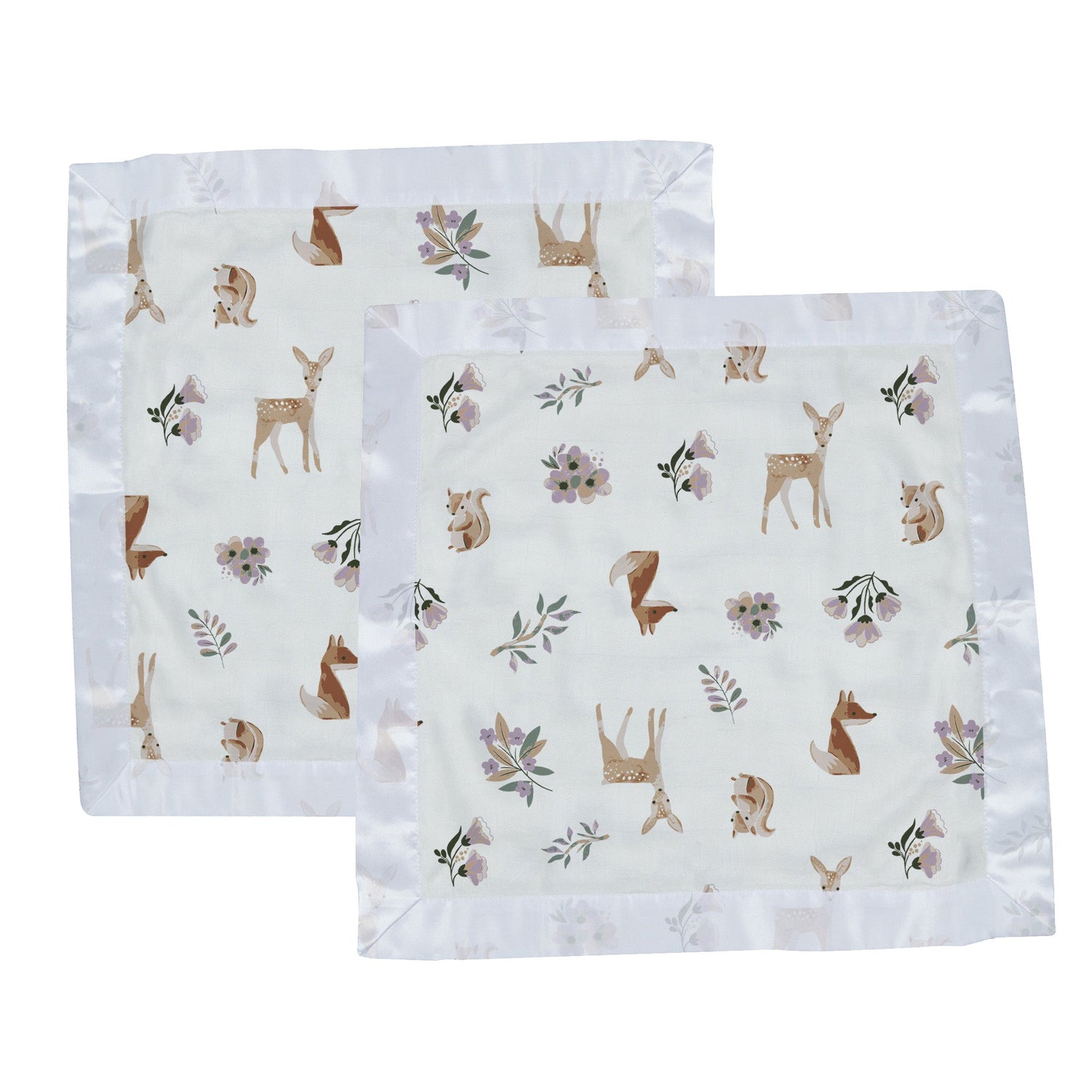 Newcastle Classics Sierra Cotton Muslin Baby Blankie with Fox and Deer Design for Infants - Baby & Toddler > Swaddling & Receiving Blankets > Receiving Blankets Cotton Security Blanket
