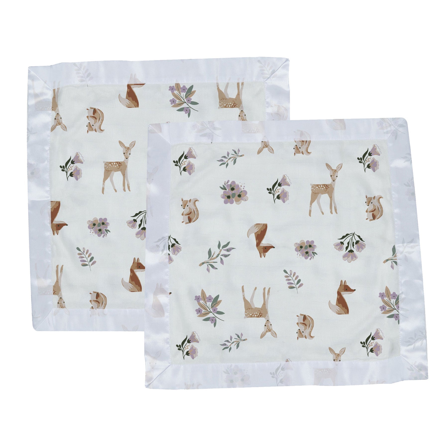 Newcastle Classics Sierra Cotton Muslin Baby Blankie with Fox and Deer Design for Infants - Baby & Toddler > Swaddling & Receiving Blankets > Receiving Blankets Cotton Security Blanket