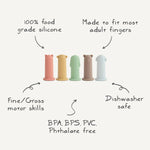 Mushie Silicone Animal Finger Puppets Set for Kids and Adults Including Cat Lamb Bunny Bear and Dog - 