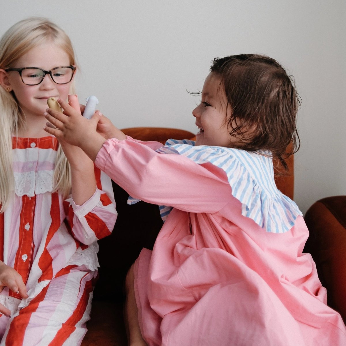 Mushie Silicone Animal Finger Puppets Set for Kids and Adults Including Cat Lamb Bunny Bear and Dog - 