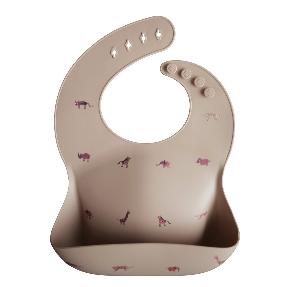 Mushie Silicone Baby Bib with Adjustable Neck Strap and Front Pocket for Easy Cleaning - Everetts Place Boutique - 