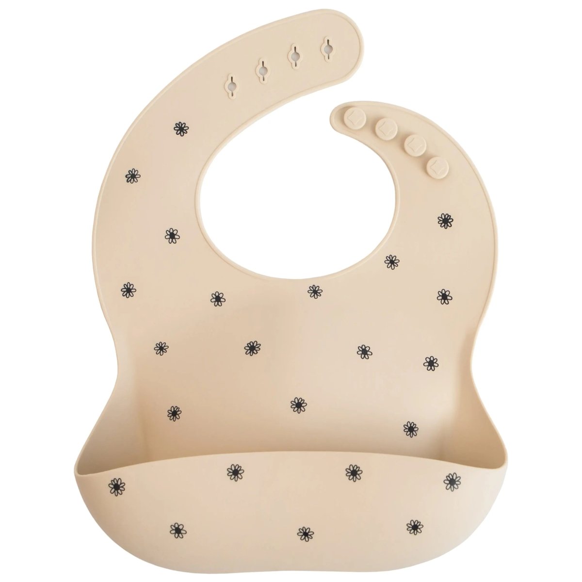 Mushie Silicone Baby Bib with Adjustable Neck Strap and Front Pocket for Easy Cleaning - Everetts Place Boutique - 