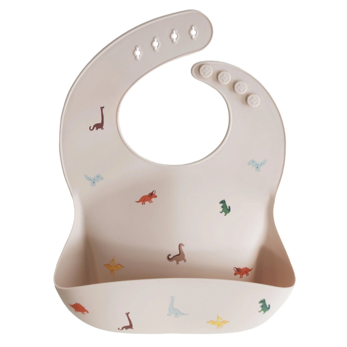 Mushie Silicone Baby Bib with Adjustable Neck Strap and Front Pocket for Easy Cleaning - Everetts Place Boutique - 
