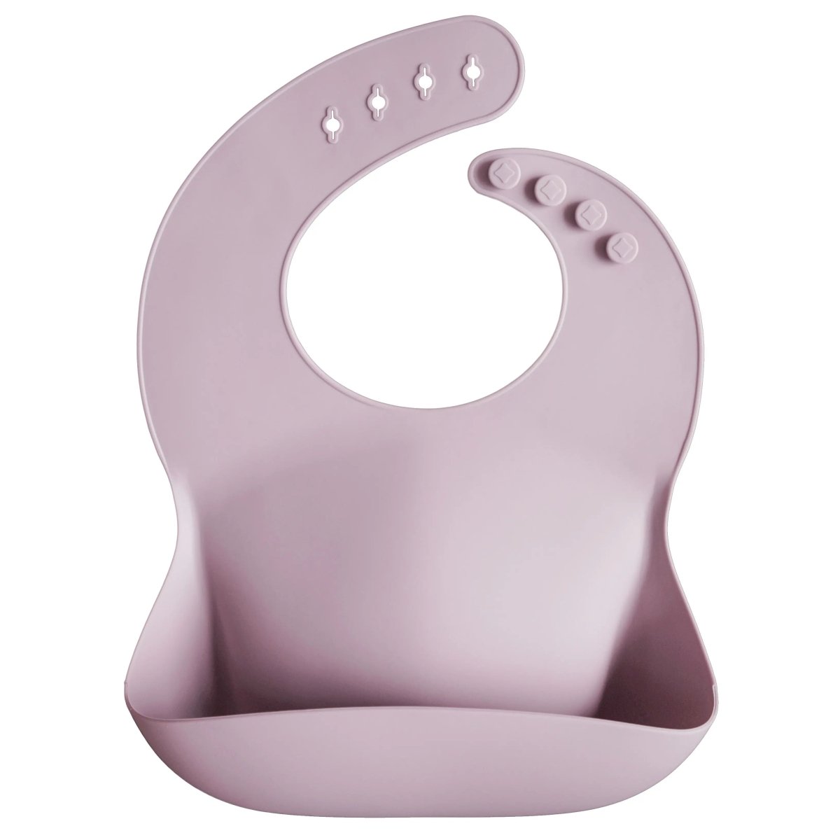 Mushie Silicone Baby Bib with Adjustable Neck Strap and Front Pocket for Easy Cleaning - 