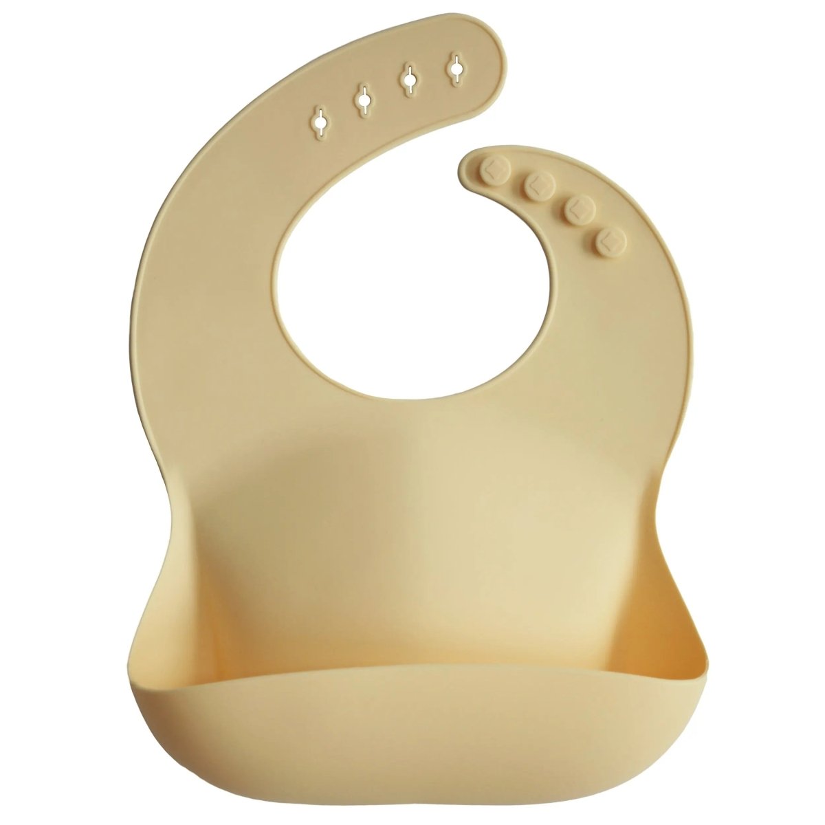Mushie Silicone Baby Bib with Adjustable Neck Strap and Front Pocket for Easy Cleaning - Everetts Place Boutique - 