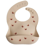 Mushie Silicone Baby Bib with Adjustable Neck Strap and Front Pocket for Easy Cleaning - Everetts Place Boutique - 