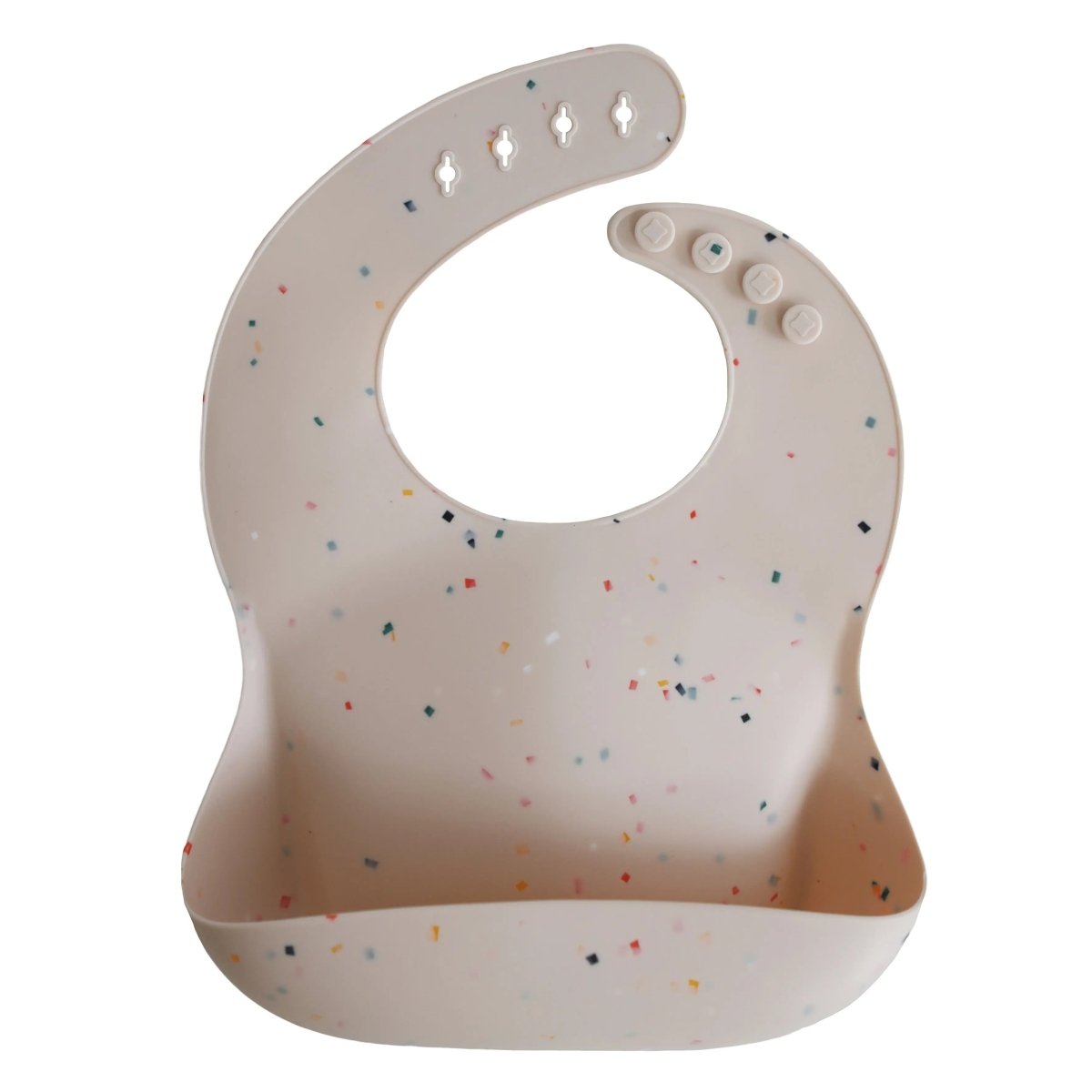Mushie Silicone Baby Bib with Adjustable Neck Strap and Front Pocket for Easy Cleaning - Everetts Place Boutique - 