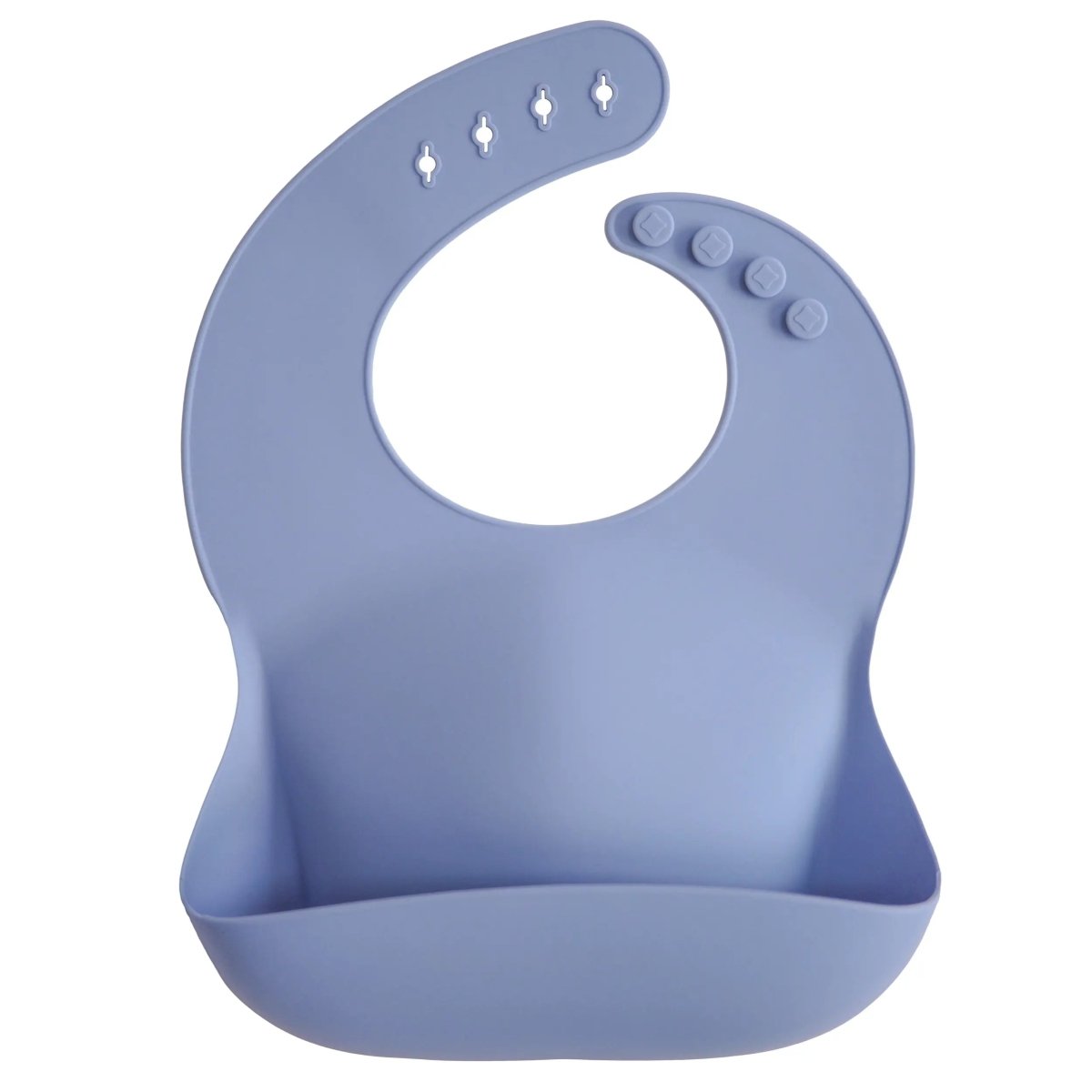 Mushie Silicone Baby Bib with Adjustable Neck Strap and Front Pocket for Easy Cleaning - 