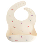 Mushie Silicone Baby Bib with Adjustable Neck Strap and Front Pocket for Easy Cleaning - Everetts Place Boutique - 