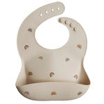 Mushie Silicone Baby Bib with Adjustable Neck Strap and Front Pocket for Easy Cleaning - Everetts Place Boutique - 