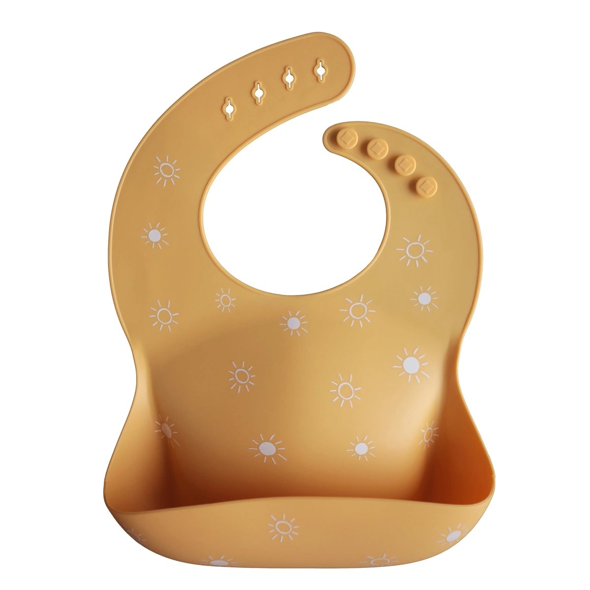 Mushie Silicone Baby Bib with Adjustable Neck Strap and Front Pocket for Easy Cleaning - Everetts Place Boutique - 