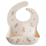 Mushie Silicone Baby Bib with Adjustable Neck Strap and Front Pocket for Easy Cleaning - Everetts Place Boutique - 