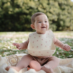 Mushie Silicone Baby Bib with Adjustable Neck Strap and Front Pocket for Easy Cleaning - 