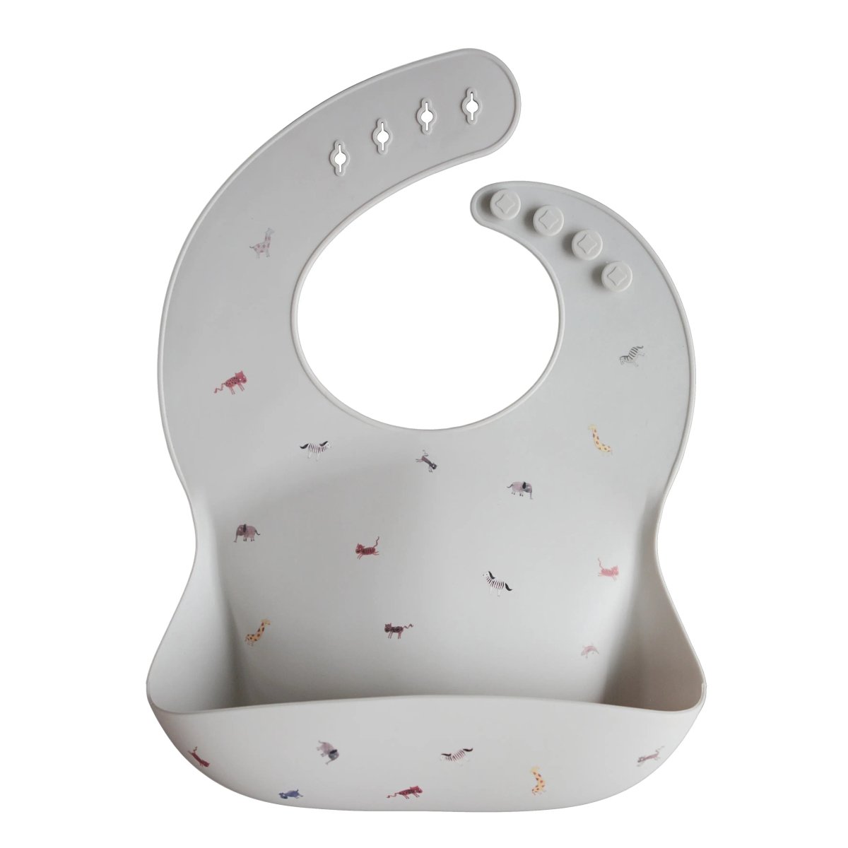Mushie Silicone Baby Bib with Adjustable Neck Strap and Front Pocket for Easy Cleaning - Everetts Place Boutique - 