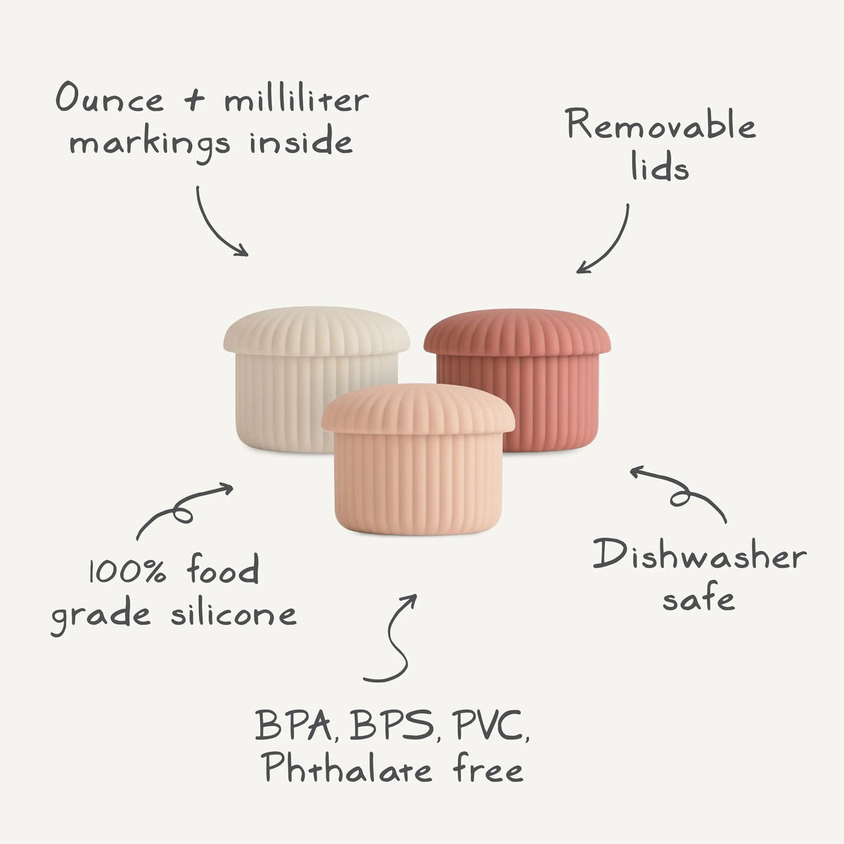 Mushie Silicone Baby Food Containers - 
