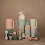 Mushie Silicone Baby Rattle Toy for Infants Gentle Sensory Experience Easy to Hold Design - 