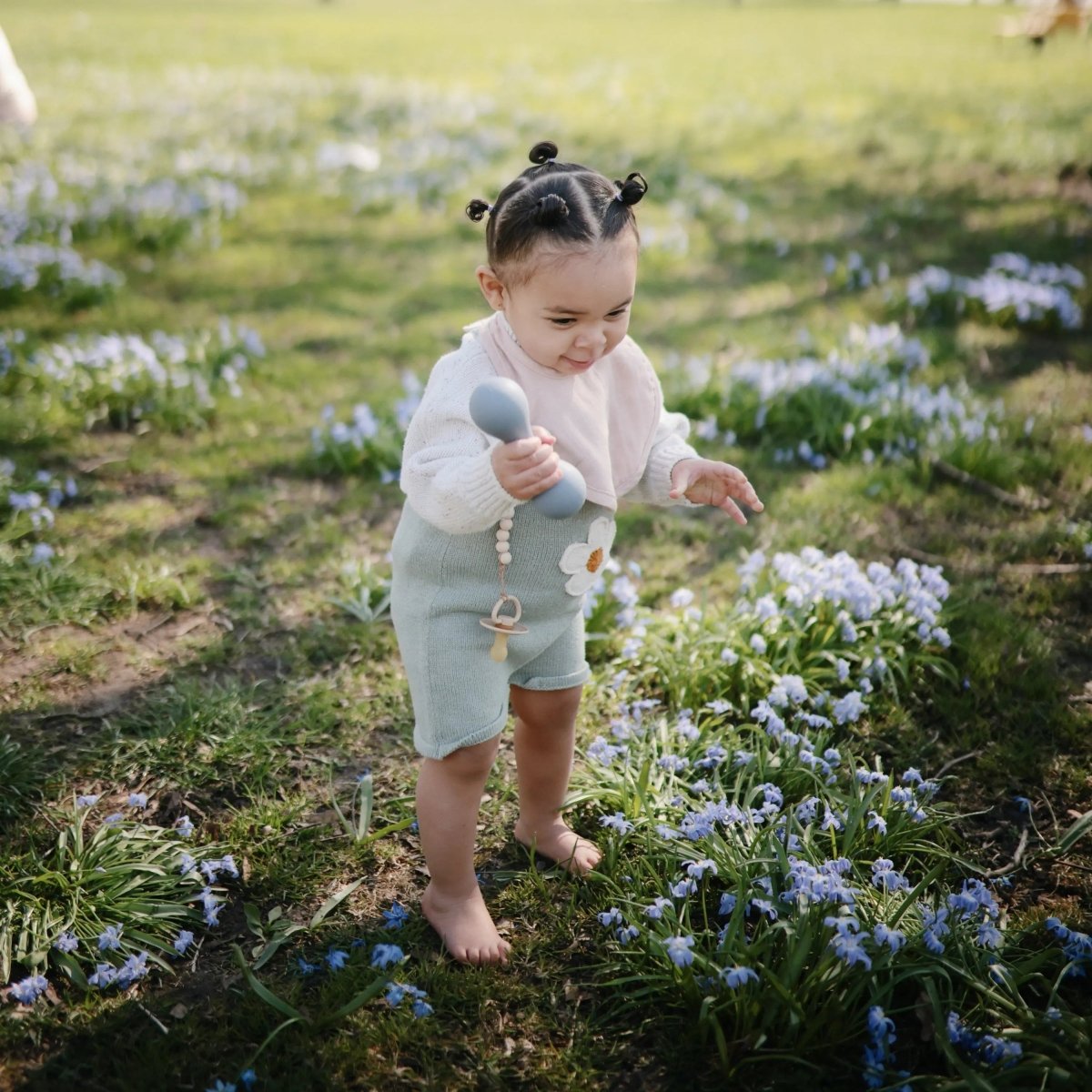 Mushie Silicone Baby Rattle Toy for Infants Gentle Sensory Experience Easy to Hold Design - 