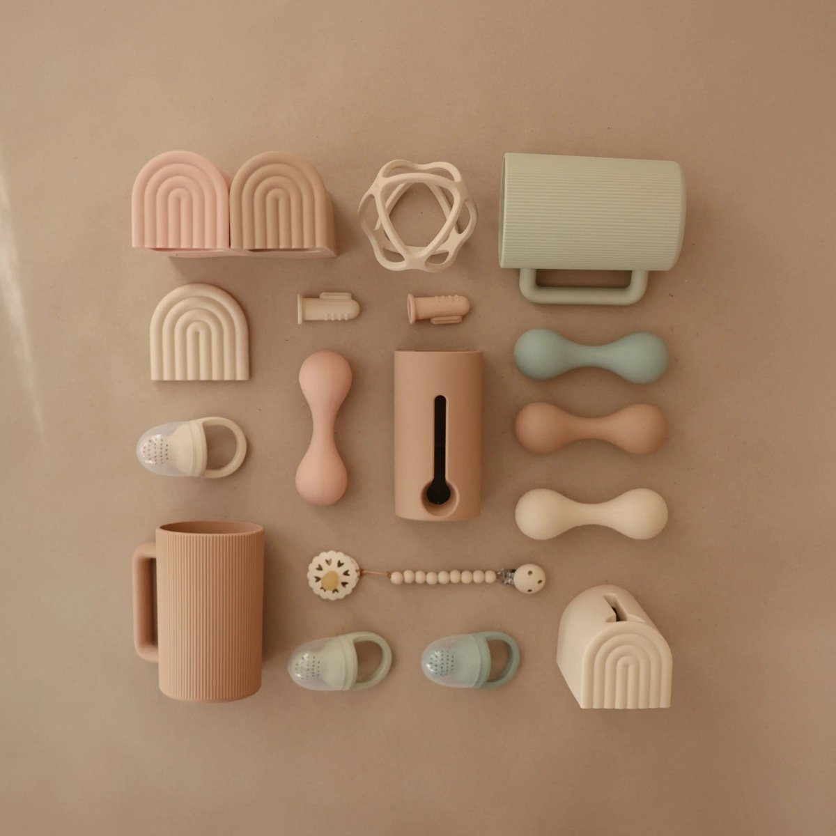 Mushie Silicone Baby Rattle Toy for Infants Gentle Sensory Experience Easy to Hold Design - 