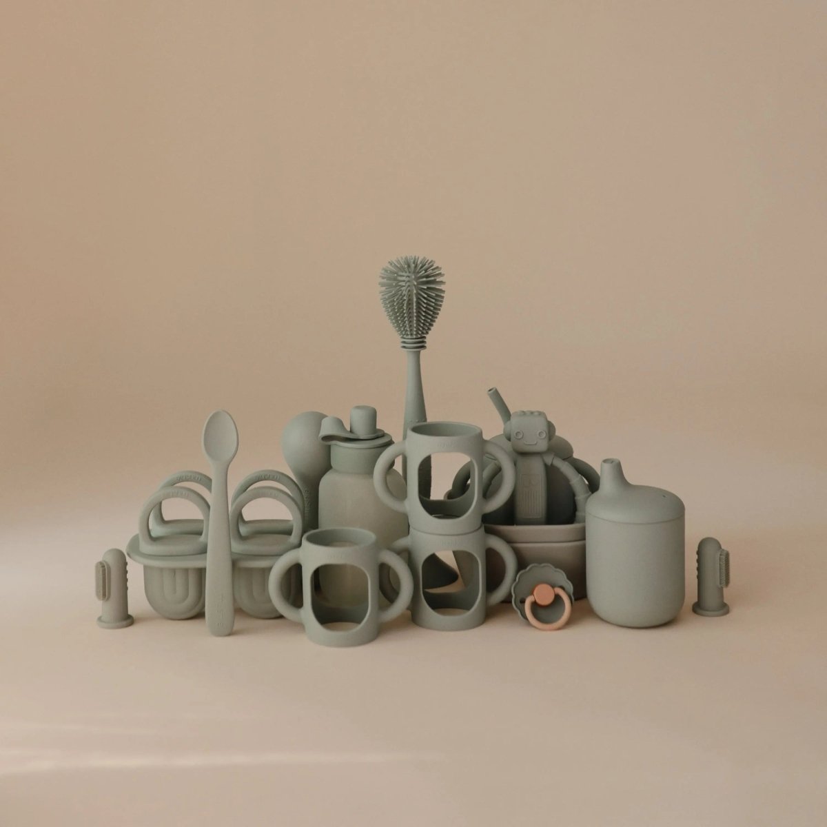 Mushie Silicone Bottle Handles for Baby Bottles Comfortable Grip Food Grade Silicone - Everetts Place Boutique - 