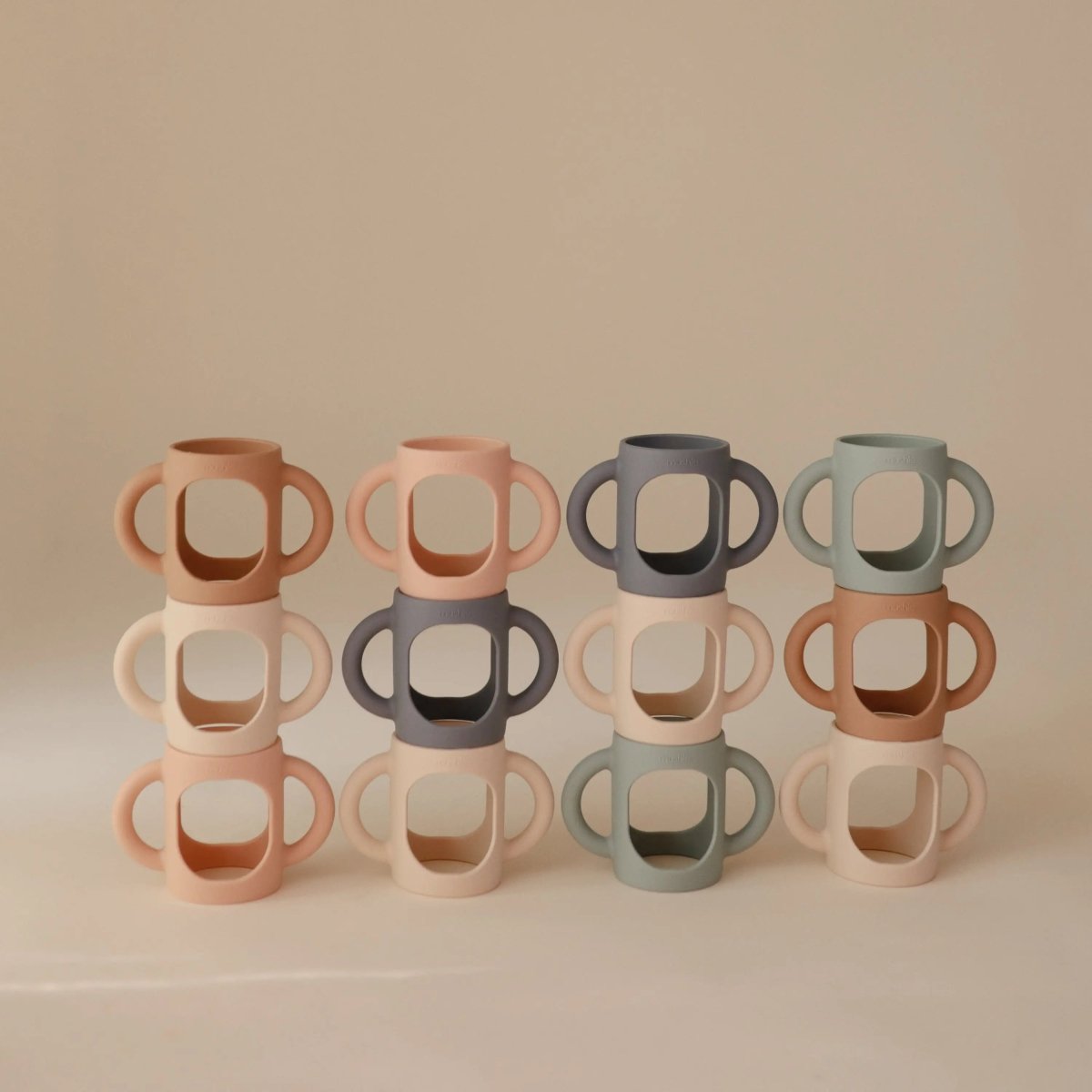 Mushie Silicone Bottle Handles for Baby Bottles Comfortable Grip Food Grade Silicone - Everetts Place Boutique - 