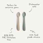 Mushie Silicone Feeding Spoons for Babies Soft Flexible Tip Safe and Comfortable Mealtime Essentials -