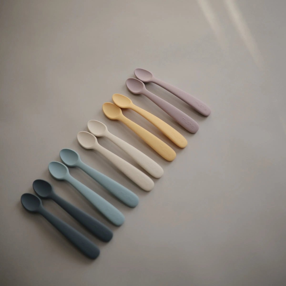 Mushie Silicone Feeding Spoons for Babies Soft Flexible Tip Safe and Comfortable Mealtime Essentials -