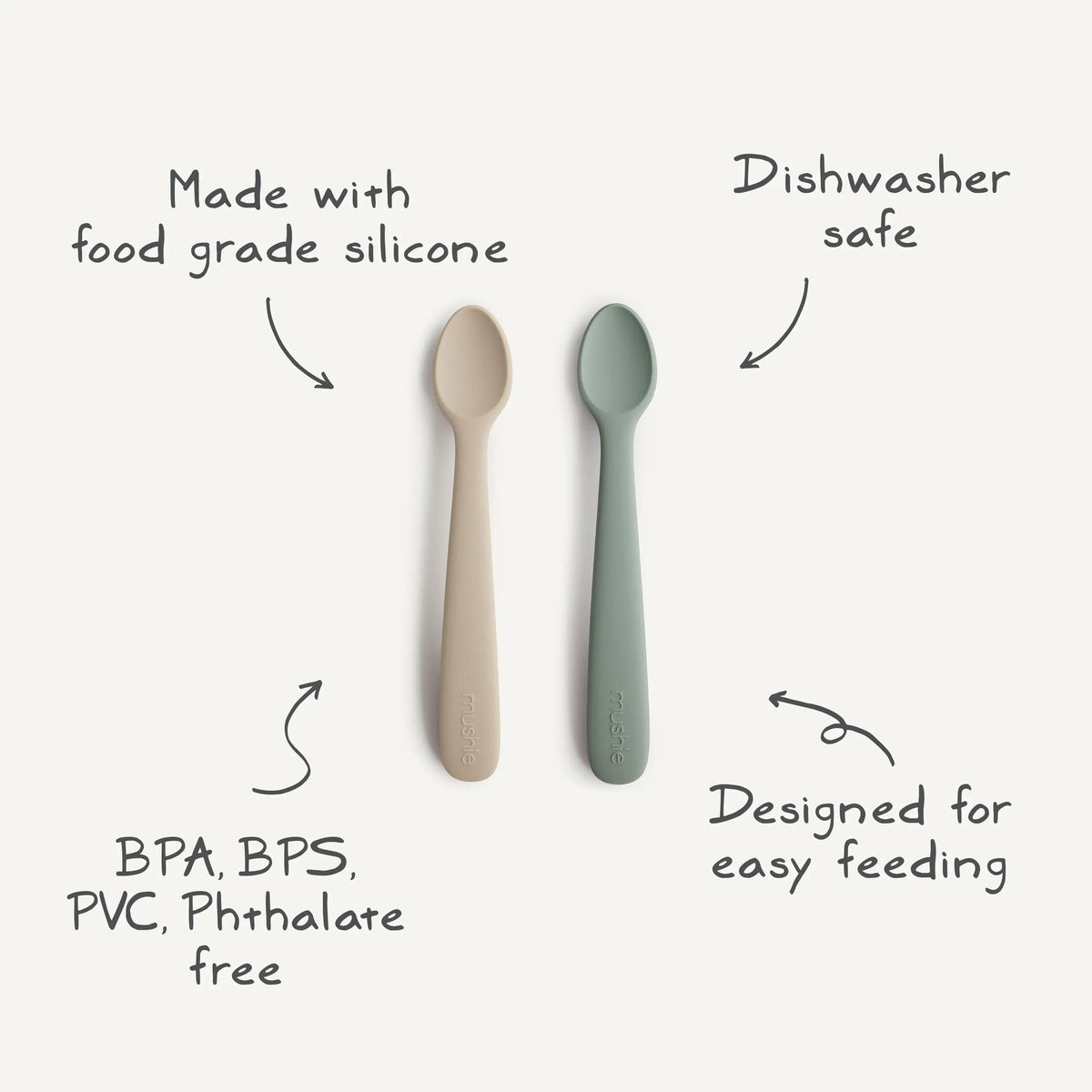 Mushie Silicone Feeding Spoons - 