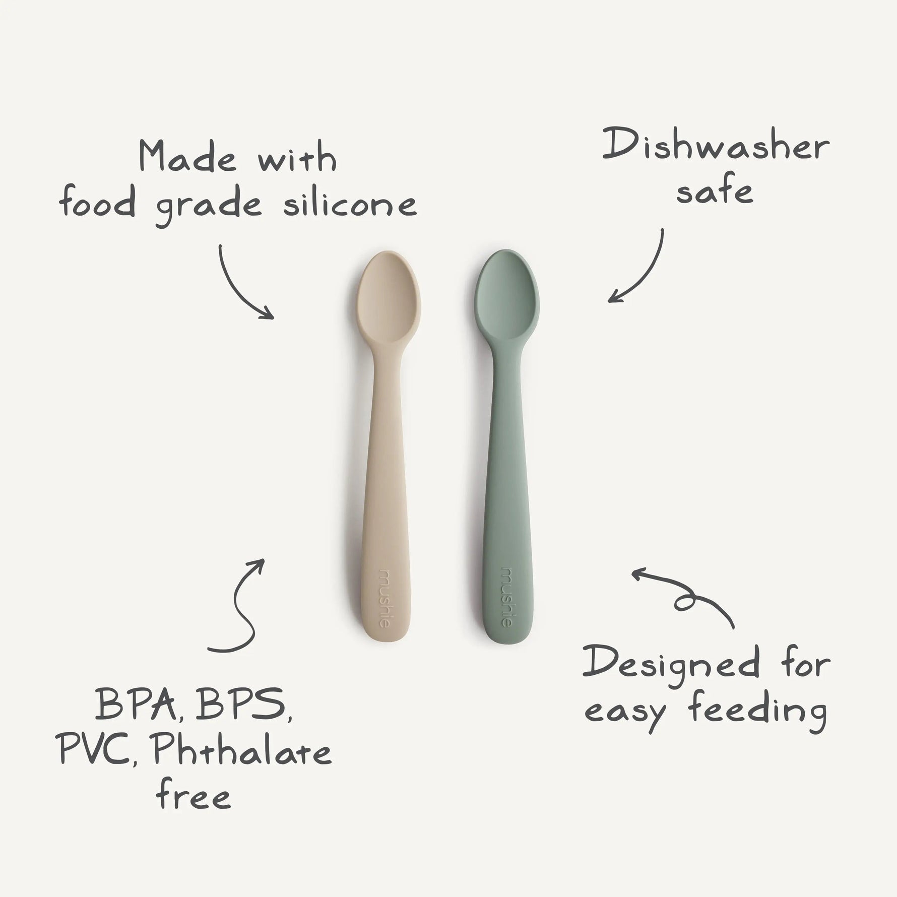 Mushie Silicone Feeding Spoons - 
