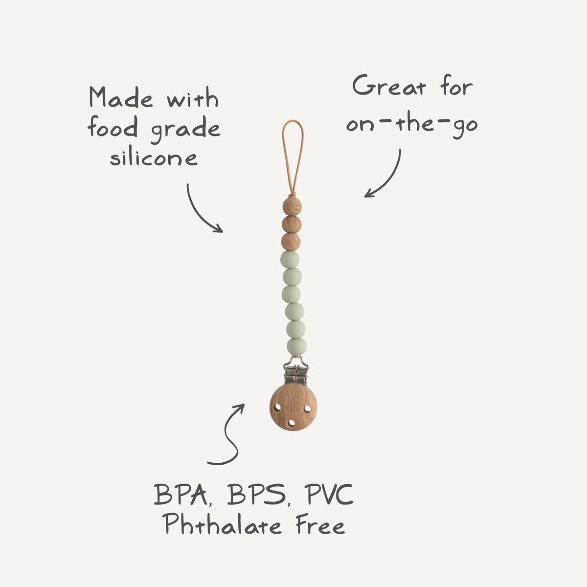 Mushie Silicone Pacifier Clip | Eva - 