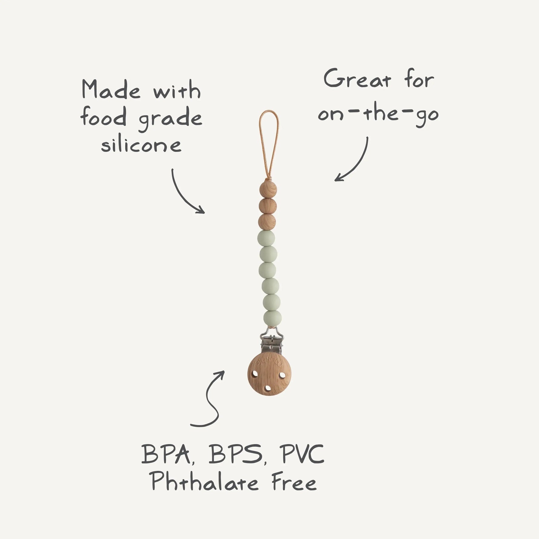Mushie Silicone Pacifier Clip | Eva - 