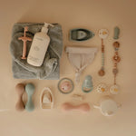 Mushie Silicone Pacifier Clip Eva with Faux Wood Clasp and Colorful Beads - Everetts Place Boutique - 