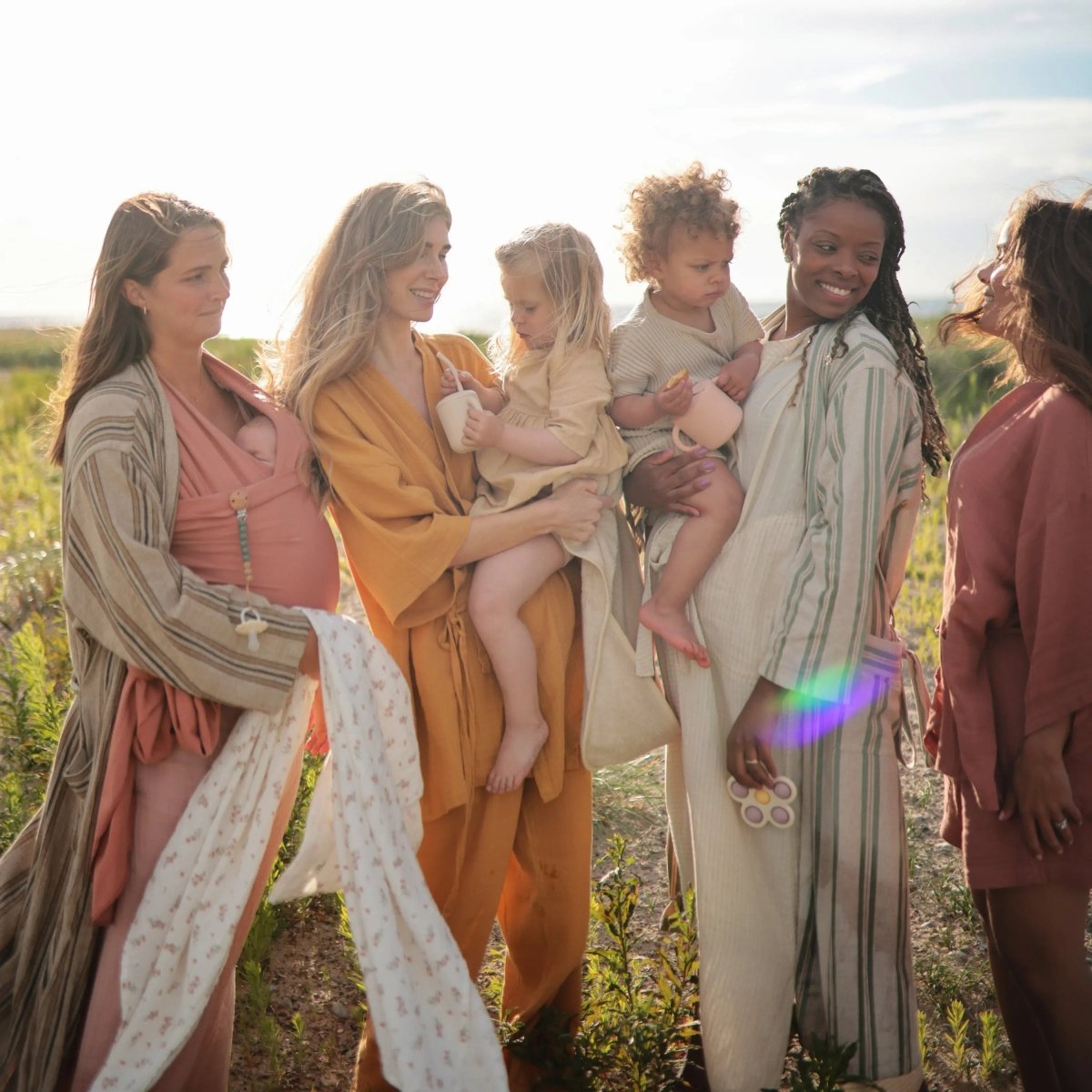 Mushie Silicone Pacifier Clip Eva with Faux Wood Clasp and Colorful Beads - Everetts Place Boutique - 