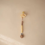 Mushie Silicone Pacifier Clip Eva with Faux Wood Clasp and Colorful Beads - Everetts Place Boutique - 