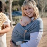 Mushie Silicone Pacifier Clip Eva with Faux Wood Clasp and Colorful Beads - Everetts Place Boutique - 