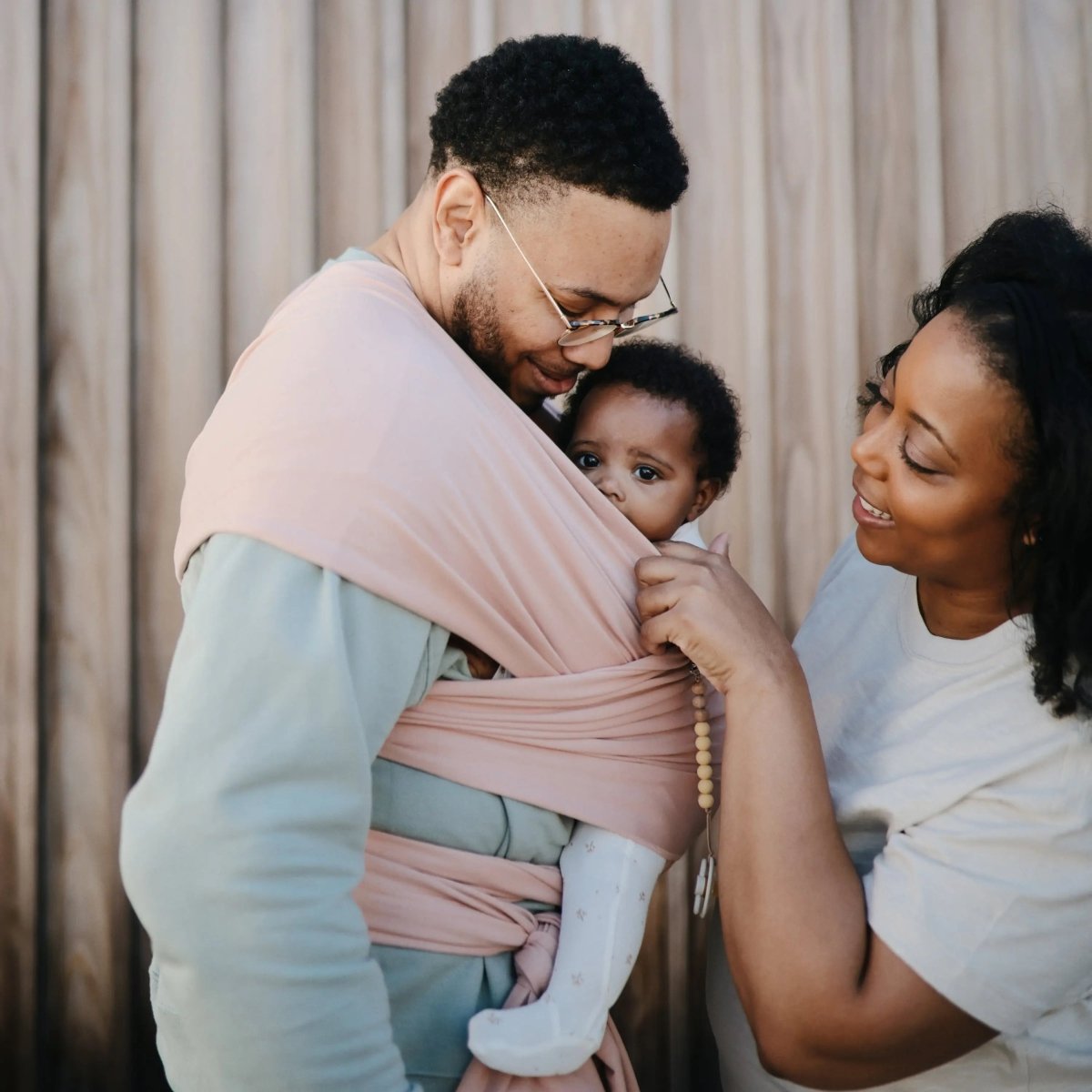 Mushie Silicone Pacifier Clip Eva with Faux Wood Clasp and Colorful Beads - Everetts Place Boutique - 