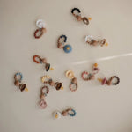 Mushie Silicone Pacifier Clip Eva with Faux Wood Clasp and Colorful Beads - Everetts Place Boutique - 