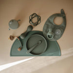 Mushie Silicone Pacifier Clip Eva with Faux Wood Clasp and Colorful Beads - Everetts Place Boutique - 