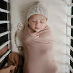 Mushie Silicone Pacifier Clip Eva with Faux Wood Clasp and Colorful Beads - Everetts Place Boutique - 