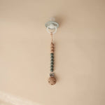 Mushie Silicone Pacifier Clip Eva with Faux Wood Clasp and Colorful Beads - Everetts Place Boutique - 