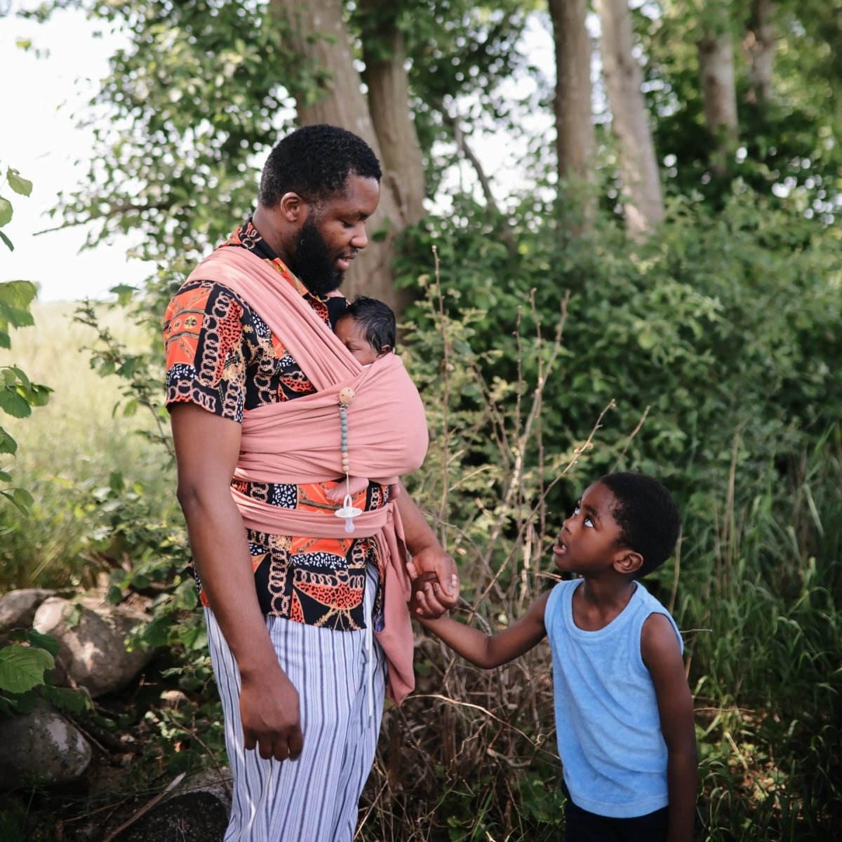 Mushie Silicone Pacifier Clip Eva with Faux Wood Clasp and Colorful Beads - Everetts Place Boutique - 