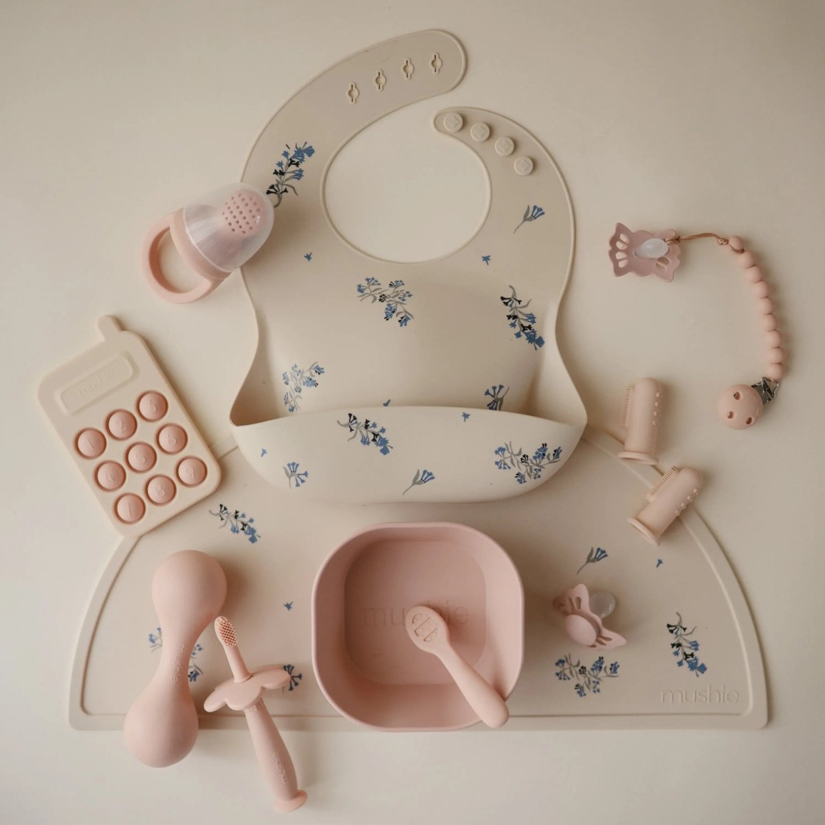 Mushie Silicone Pacifier Clip Hera Durable Food Grade Silicone Bead Design - Everetts Place Boutique - 