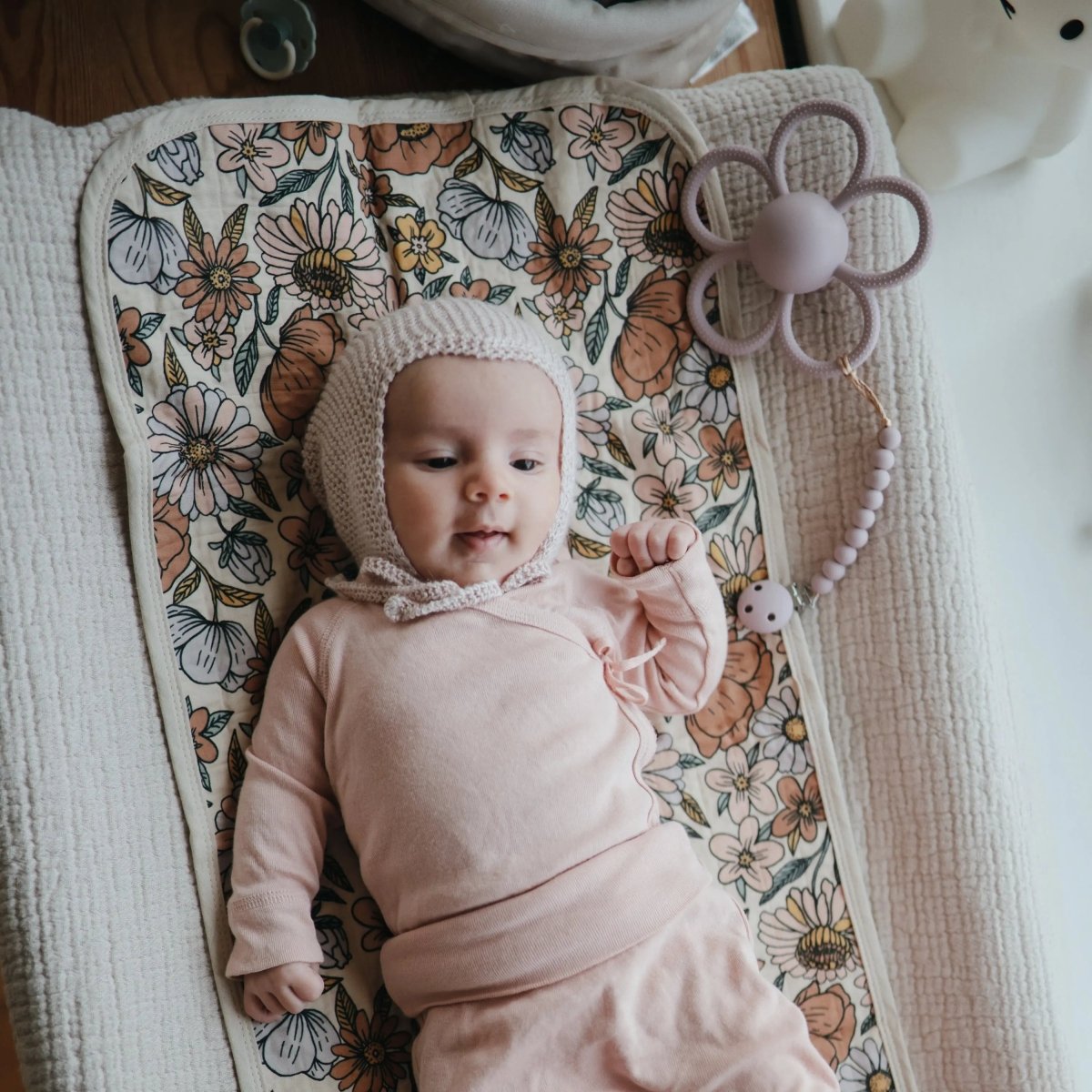 Mushie Silicone Pacifier Clip Hera Durable Food Grade Silicone Bead Design - Everetts Place Boutique - 